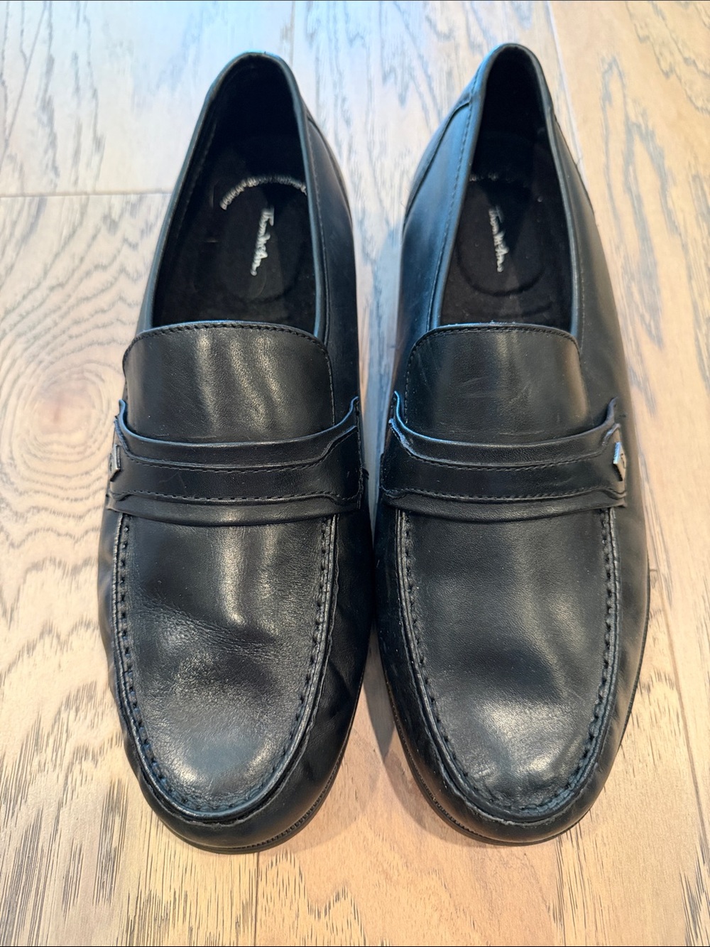 Thom McAn Black Leather Penny Loafers